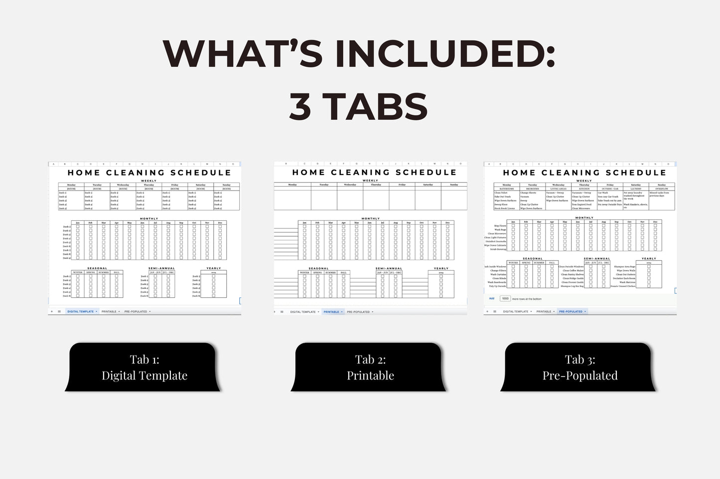 Simple Minimal Cleaning Checklist + Schedule Template