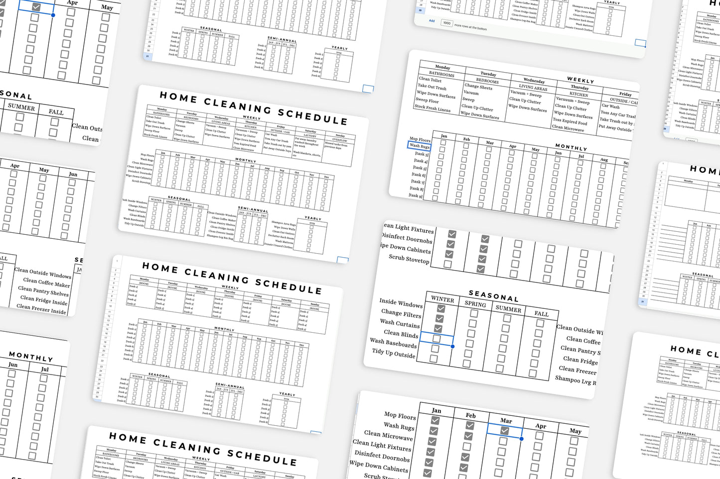 Simple Minimal Cleaning Checklist + Schedule Template